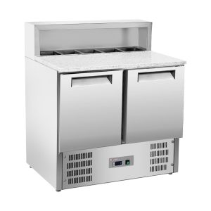 Kallskänksbänk 2 dörrar GN1/1, kylstruktur 5x GN1/6-150 mm