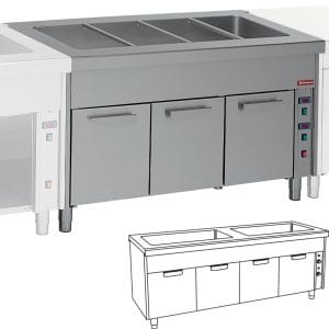 Bain Marie på varmskåp 2x 3 GN 1/1