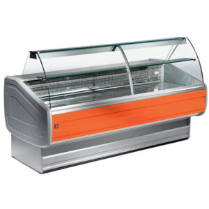 Kylskåp böjt glas, ventilerat, med reserv