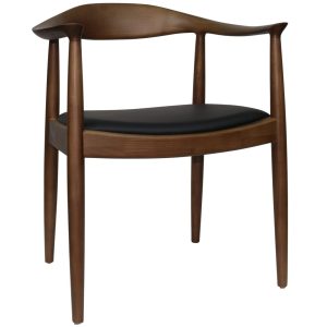 Nordic Fåtölj – Ashwood – Svart PU-läder