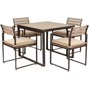 Ebby terrassset | 5-delad – Antracit + Naudi växthållare